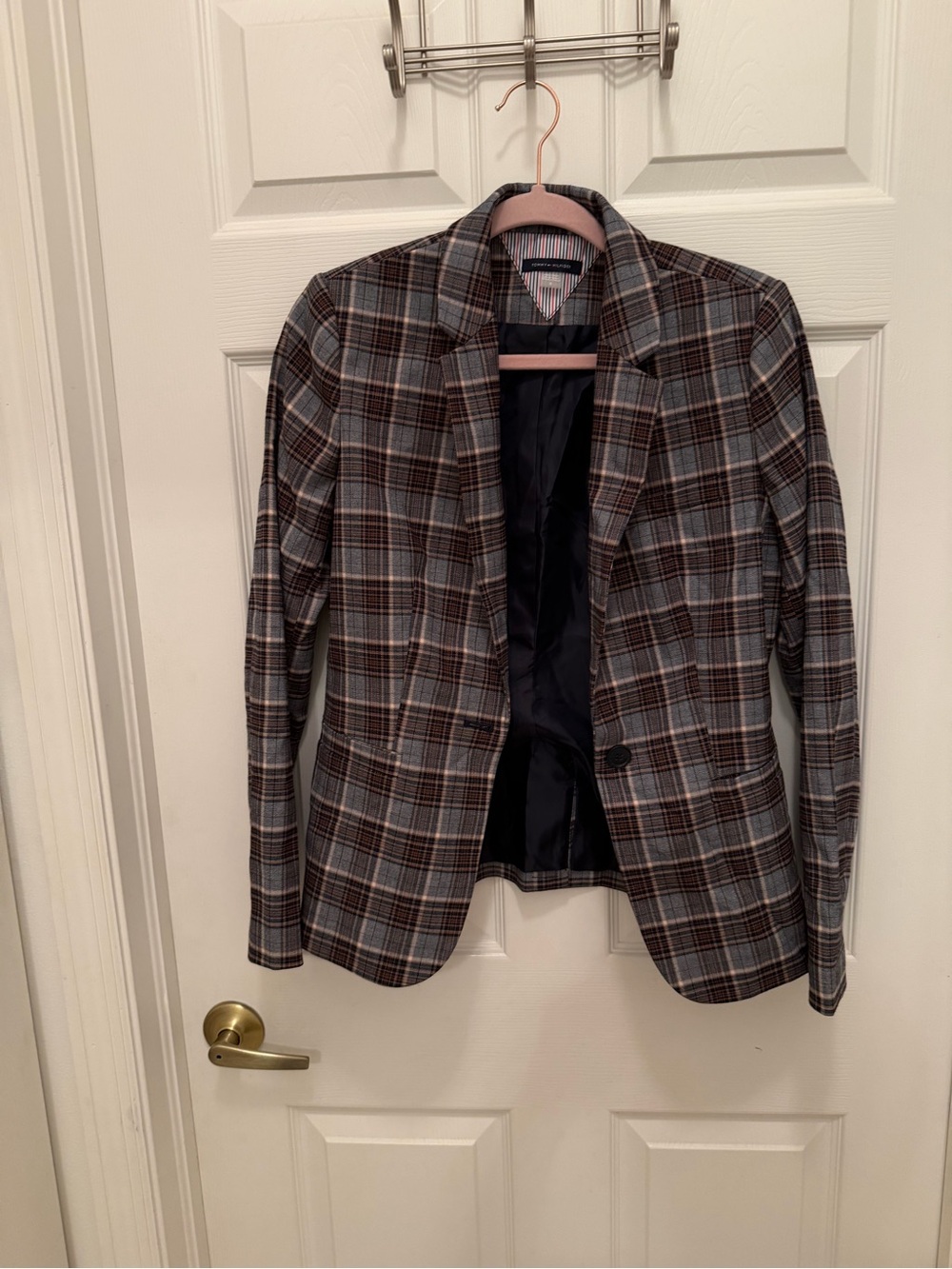 Tommy Hilfiger Plaid Lightweight Shirt Jacket - Gray & Brown